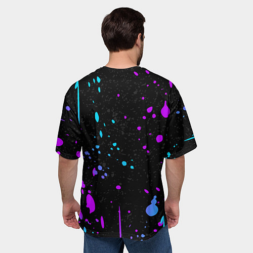 Мужская футболка оверсайз ONE PIECE ВАН ПИС НЕОН / 3D-принт – фото 4