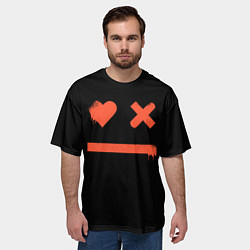 Футболка оверсайз мужская Smile Love Death and Robots, цвет: 3D-принт — фото 2