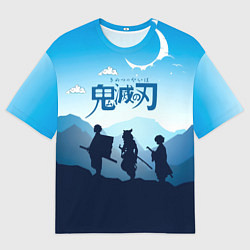Футболка оверсайз мужская Клинок, рассекающий демонов в горах, цвет: 3D-принт