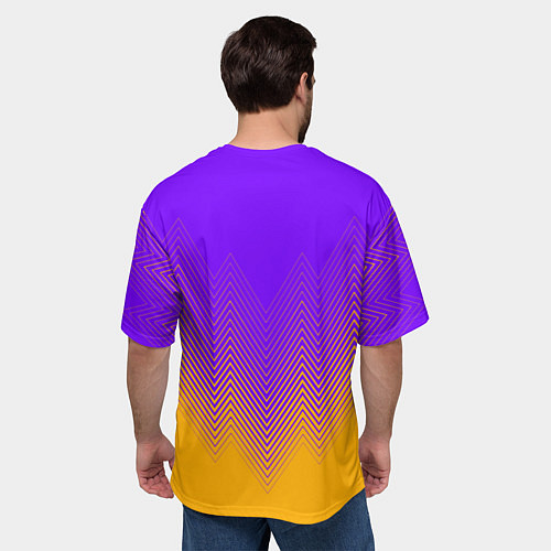 Мужская футболка оверсайз LOS ANGELES LAKERS ЛЕЙКЕРС / 3D-принт – фото 4