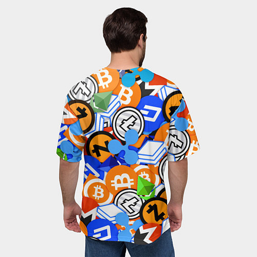 Мужская футболка оверсайз КРИПТОВАЛЮТЫ CRYPTOCURRENCY / 3D-принт – фото 4