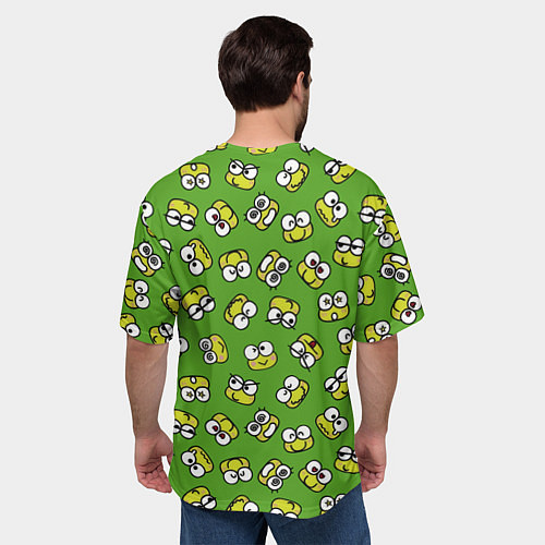 Мужская футболка оверсайз Смайлы Лягушки / 3D-принт – фото 4
