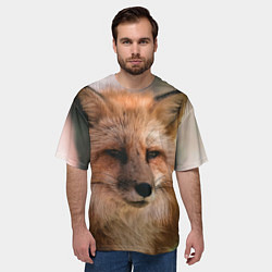 Футболка оверсайз мужская Строгая лисица, цвет: 3D-принт — фото 2