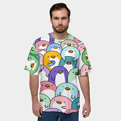 Футболка оверсайз мужская Пингвины, цвет: 3D-принт — фото 2
