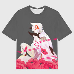 Мужская футболка оверсайз Flower Tomoe