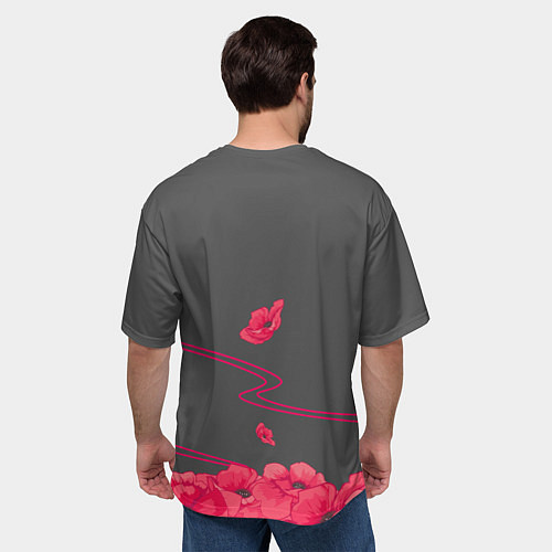 Мужская футболка оверсайз Flower Tomoe / 3D-принт – фото 4