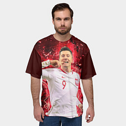 Футболка оверсайз мужская Lewandowski Левандовски 9, цвет: 3D-принт — фото 2