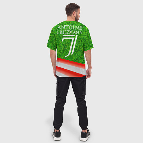 Мужская футболка оверсайз Антуан Гризманн Antoine Griezmann спина Z / 3D-принт – фото 4