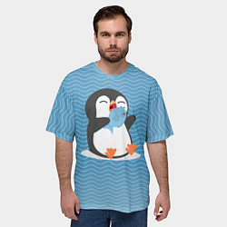 Футболка оверсайз мужская Пингвин, цвет: 3D-принт — фото 2