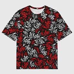 Футболка оверсайз мужская KoЯn KoЯn KoЯn, цвет: 3D-принт