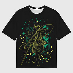 Футболка оверсайз мужская Атака Титанов, Леви Аккерман, цвет: 3D-принт