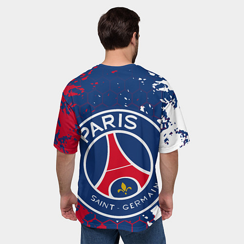 Мужская футболка оверсайз ФК ПСЖ FC PSG PARIS SG / 3D-принт – фото 4