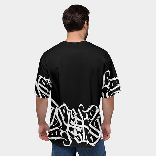 Мужская футболка оверсайз КАЛЛИГРАФИЯ CALLIGRAPHY / 3D-принт – фото 4