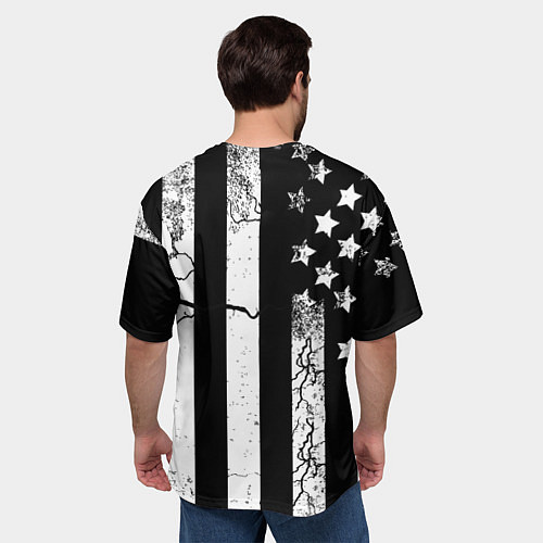 Мужская футболка оверсайз ЗВЕЗДНО-ПОЛОСАТЫЙ / 3D-принт – фото 4