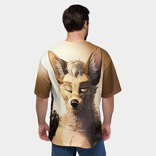 Мужская футболка оверсайз Furry jackal / 3D-принт – фото 4