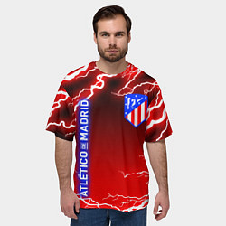 Футболка оверсайз мужская АТЛЕТИКО МАДРИД МОЛНИИ, цвет: 3D-принт — фото 2
