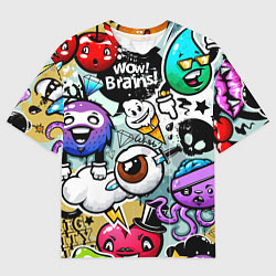 Мужская футболка оверсайз Граффити