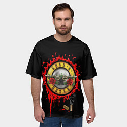 Футболка оверсайз мужская GUNS N ROSES, цвет: 3D-принт — фото 2