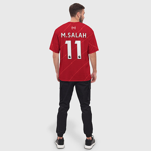 Мужская футболка оверсайз Салах Ливерпуль форма 202122 / 3D-принт – фото 4