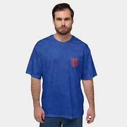 Футболка оверсайз мужская Выездная форма Сборной Англии, цвет: 3D-принт — фото 2