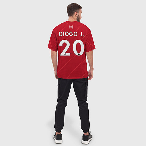 Мужская футболка оверсайз Жота Ливерпуль форма 20212022 / 3D-принт – фото 4