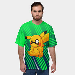 Футболка оверсайз мужская Детектив Пикачу, цвет: 3D-принт — фото 2