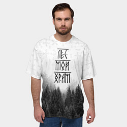 Футболка оверсайз мужская Лес и руны, цвет: 3D-принт — фото 2