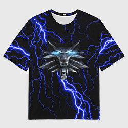 Мужская футболка оверсайз THE WITCHER МОЛНИЯ BLUE