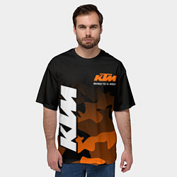Футболка оверсайз мужская KTM MOTORCYCLES КТМ МОТОЦИКЛ, цвет: 3D-принт — фото 2