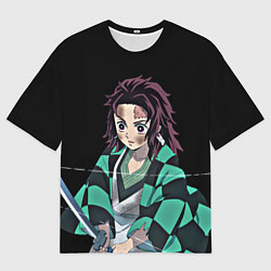 Футболка оверсайз мужская Клинок, рассекающий демонов, цвет: 3D-принт