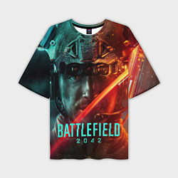 Мужская футболка оверсайз Battlefield 2042 Soldier face