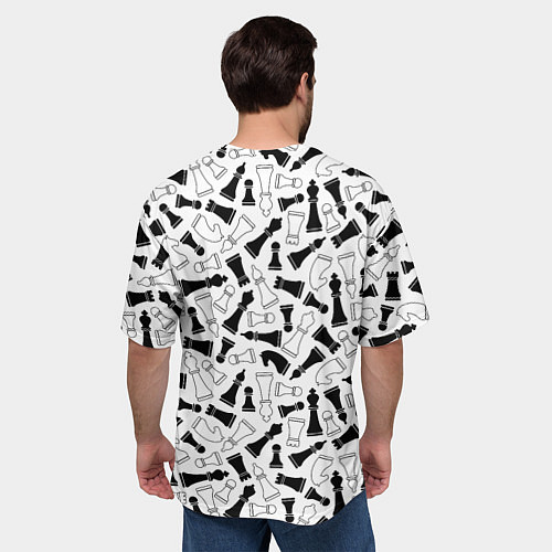 Мужская футболка оверсайз Шахматы / 3D-принт – фото 4