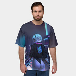 Футболка оверсайз мужская Nier X Cyberpunk, цвет: 3D-принт — фото 2