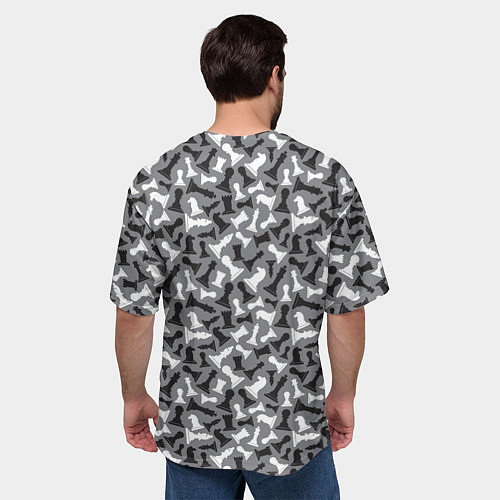 Мужская футболка оверсайз Шахматист / 3D-принт – фото 4