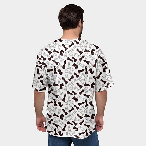 Мужская футболка оверсайз Шахматные Фигуры / 3D-принт – фото 4