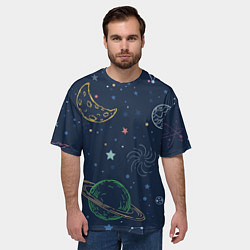 Футболка оверсайз мужская Космическая одиссея, цвет: 3D-принт — фото 2