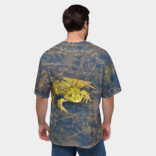 Мужская футболка оверсайз Лягушка / 3D-принт – фото 4