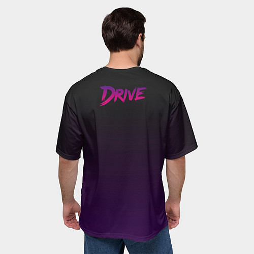 Мужская футболка оверсайз Drive - Retrowave / 3D-принт – фото 4