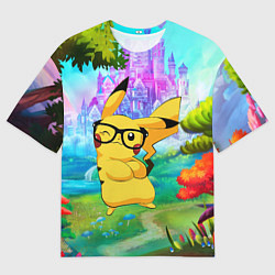 Футболка оверсайз мужская Пикачу в сказочном королевстве, цвет: 3D-принт