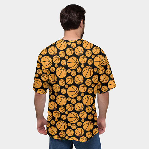Мужская футболка оверсайз Баскетбольные Мячи / 3D-принт – фото 4