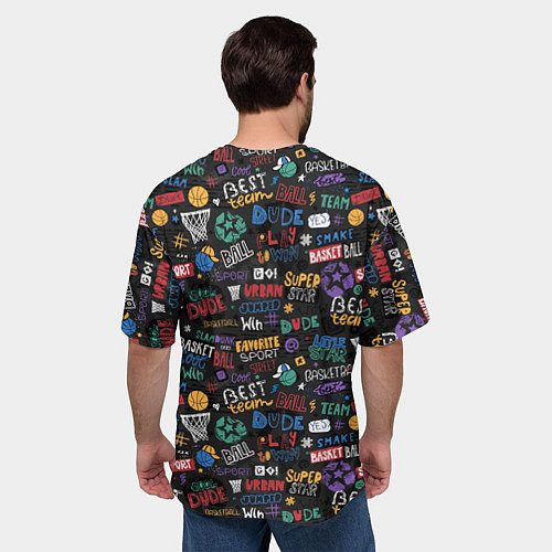 Мужская футболка оверсайз Баскетбол / 3D-принт – фото 4