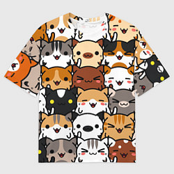 Мужская футболка оверсайз Коты и котики