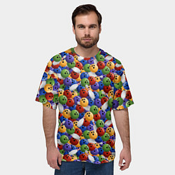Футболка оверсайз мужская Боулинг, цвет: 3D-принт — фото 2