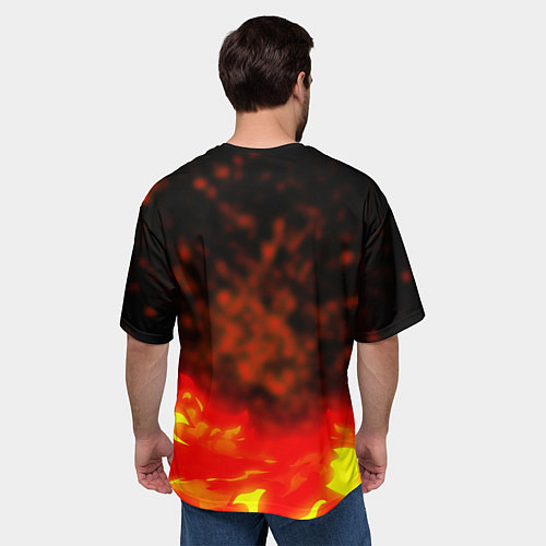Мужская футболка оверсайз Кёджуро Ренгоку / 3D-принт – фото 4