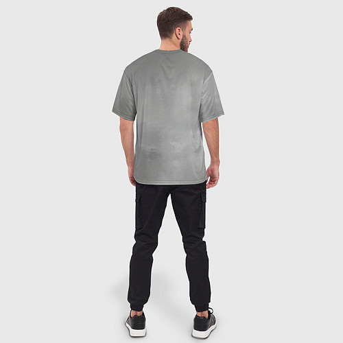 Мужская футболка оверсайз STALKER 2 Gray / 3D-принт – фото 4