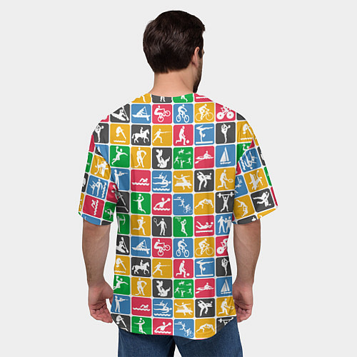 Мужская футболка оверсайз СПОРТ / 3D-принт – фото 4