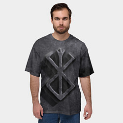Футболка оверсайз мужская БЕРСЕРК камень, цвет: 3D-принт — фото 2