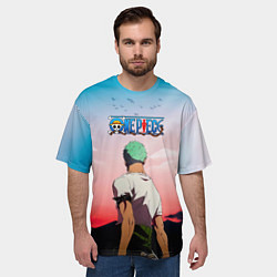 Футболка оверсайз мужская Ророноа Зоро эпичный One Piece, цвет: 3D-принт — фото 2