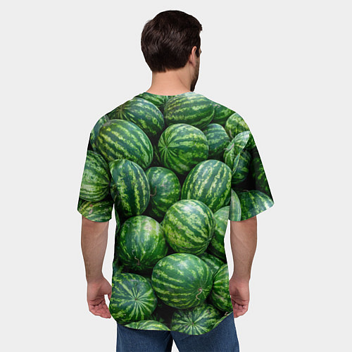 Мужская футболка оверсайз Арбузы / 3D-принт – фото 4