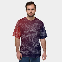 Футболка оверсайз мужская Традиционный китайский дракон, цвет: 3D-принт — фото 2